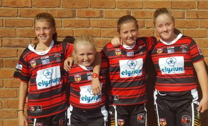 Representing Grenfell in the U12s League Tag rep side are Linda Hucker, Amelia Donnelly, Emily Edwards and Alana O'Loughlin. Photo supplied 