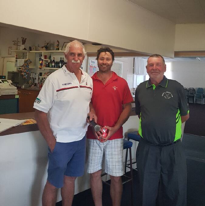 Nearest to Pin in the Grenfell Commodities Golf Day were Jonothan Baker and Garry McSpadden pictured with Peter Mawhinney (L). Image supplied