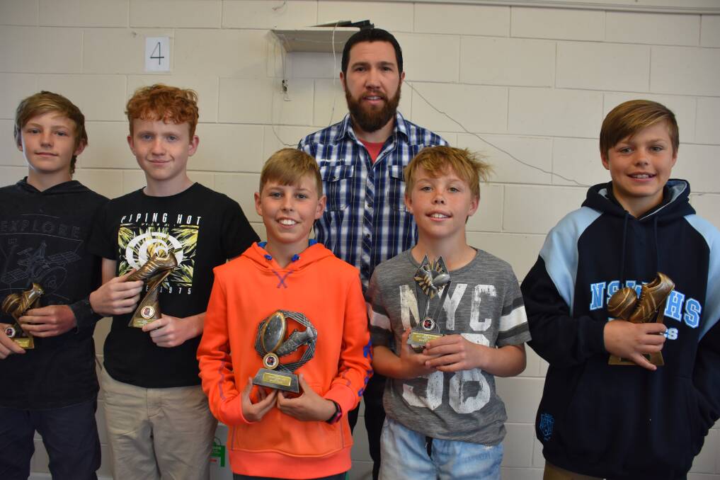 U12's Major Trophy Winners - Coaches Award - Brodie Loader, Continuous Effort - Braydon Smith, Most Improved - Joshua Clarke, B&F Runner Up - Chase McFarlane and Best & Fairest - Lachlan Smith. 
