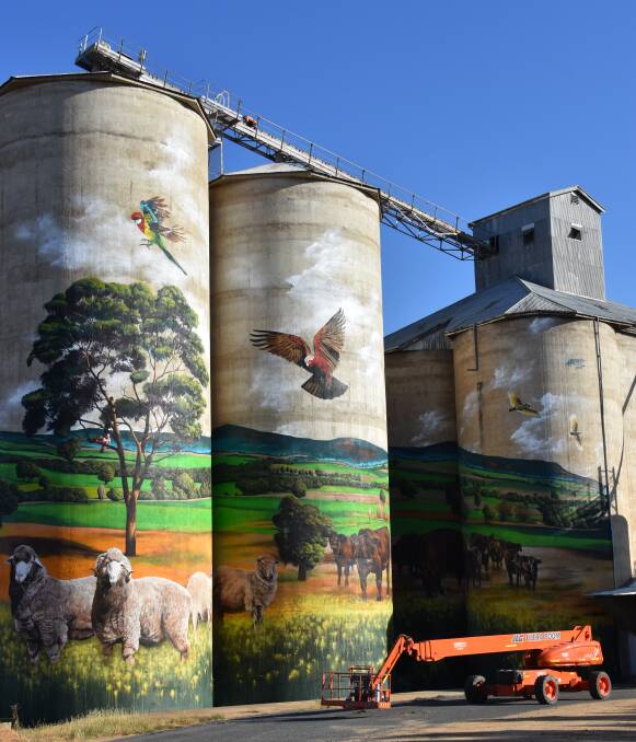 The brilliant Silo Art in Grenfell's West Street is now complete, photo taken Thursday March 21 at 9am. 