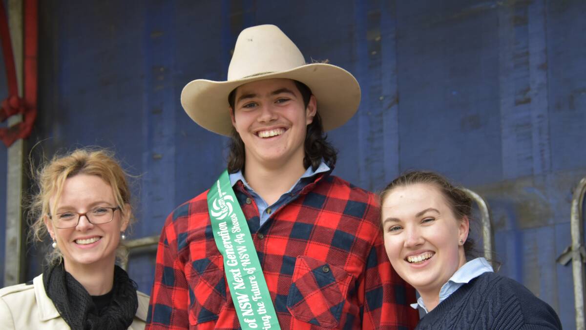 Courtney Taylor (R) with Member for Cootamundra Steph Cooke and Next Generation 2018 recipient Tim Brown. 