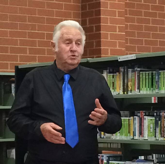 Local author Gary Anthony launches his first novel titled 'Death Comes Calling' at the Grenfell Library last Thursday March 1. Photo V Maclean.