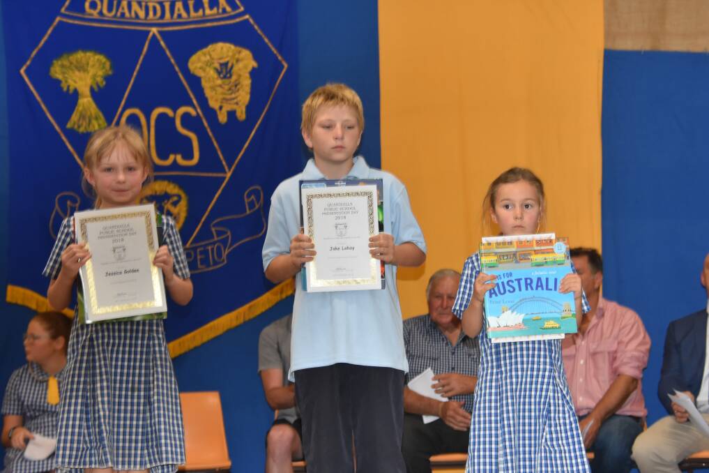 Special awards were presented to Clementine Ryan for reading, Jake Lahay for overall improvement and Jessica Golden who received the encouragement award. 