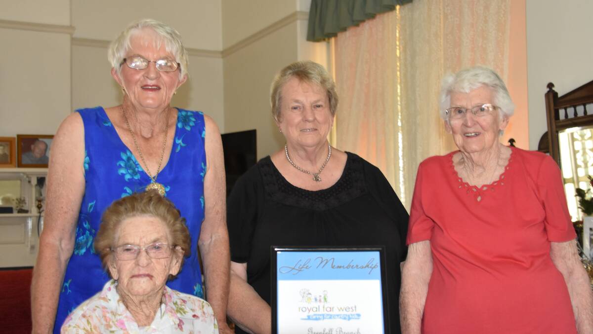Grenfell Royal Far West members enjoy an afternoon tea at the home of Meryl Reeves to celebrate Meryl's RFW Life Membership on Thursday April 5.