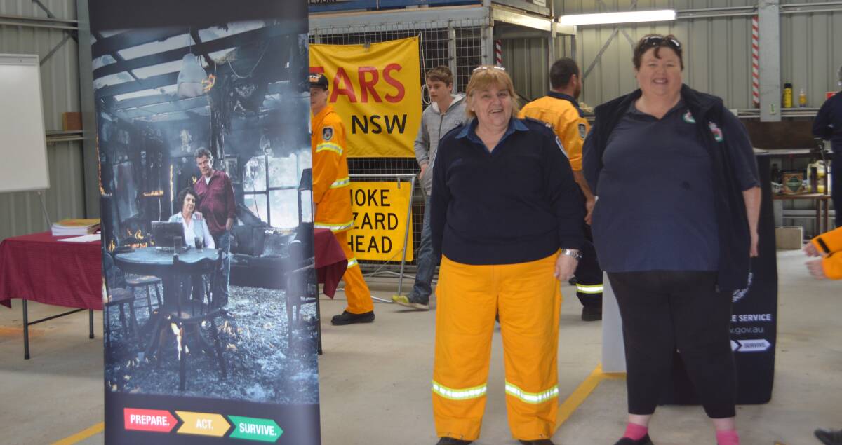 Weddin HQ volunteer firefighters Glenda Howell and Cathy Gilbert at the Open Day.
