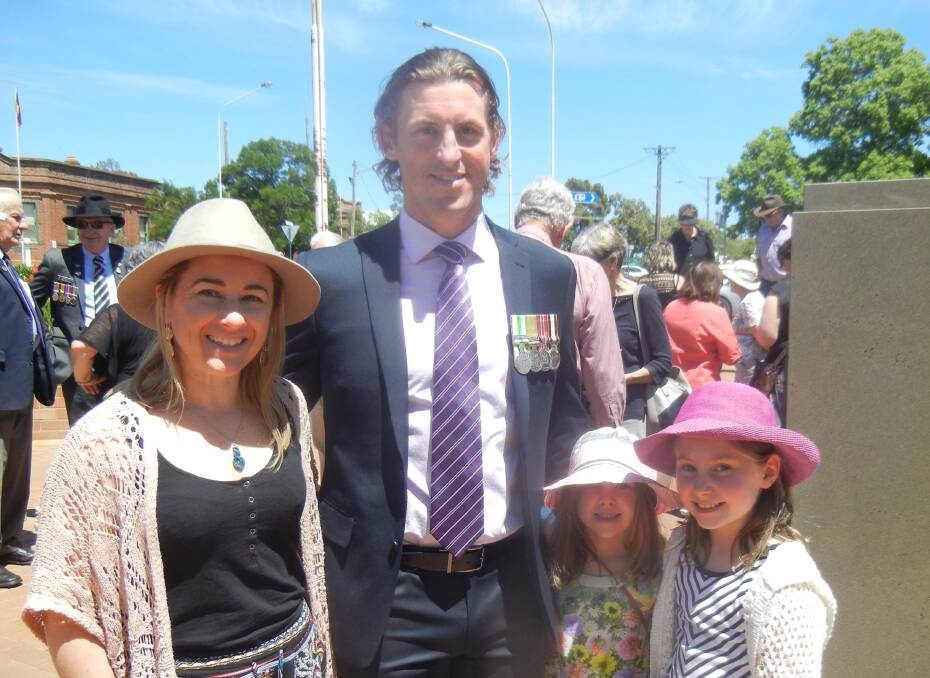 Rachel and Bryce England with daughters Sophie and Charlotte at the Grenfell  Armistice Day Service. 