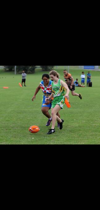 Madison in action in the U19's Australian girls team. Photo M Knight.