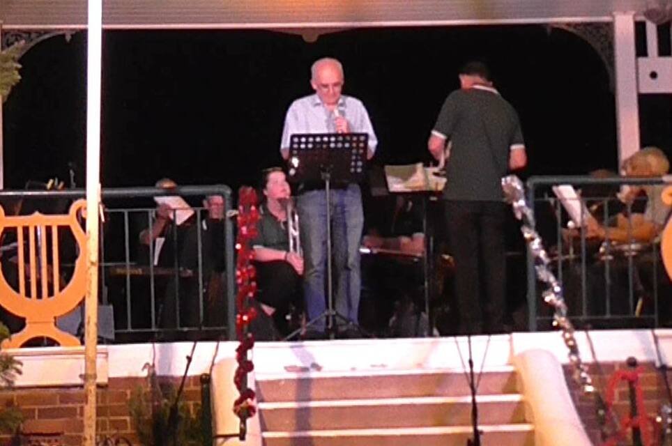 Rev. William Morrow delivers a Christmas Message at the Carols in the Park event last Sunday December 9 at Taylor Park. Image supplied 