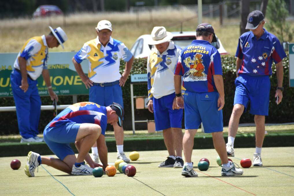 Grenfell bowlers on the greens during a recent local tournament.
