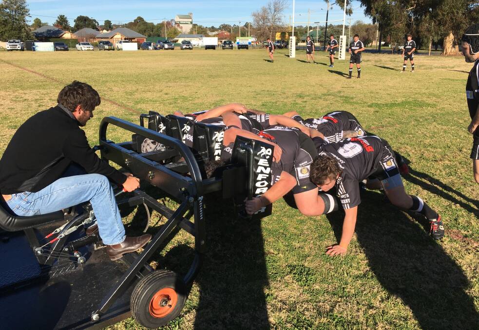 The Grenfell Panthers' new Enforcer scrum machine.
