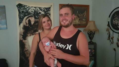 Proud parents Tiffany Erickson and James Curl with baby Hunter Ian Curl (Contributed) 