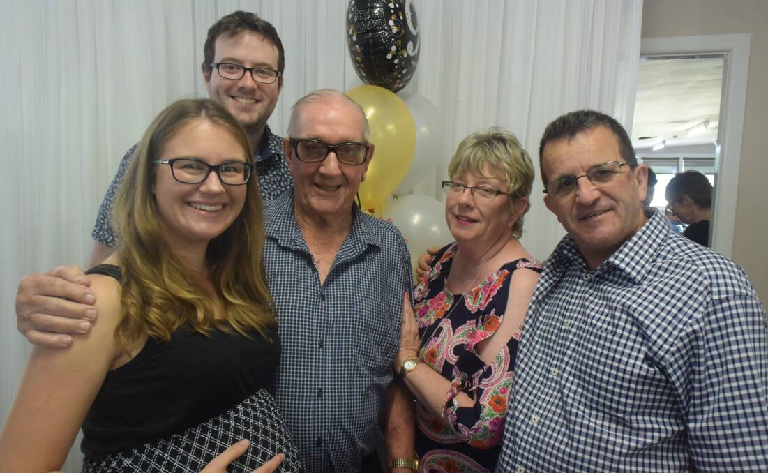George Small with his family (L-R) Shaun and Lia Moody and Leannadra and Gary Nixon.