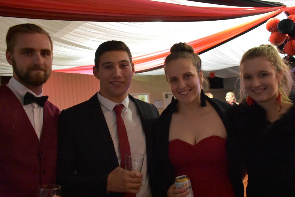 Daniel Harveyson, Jay Mawhinney, Casey Hewen and Madison Knight at the Black, White and Red Ball.