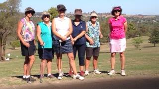 Grenfell lady golfers compete for the L Johnson/ M Barr trophy last weekend. Image supplied 