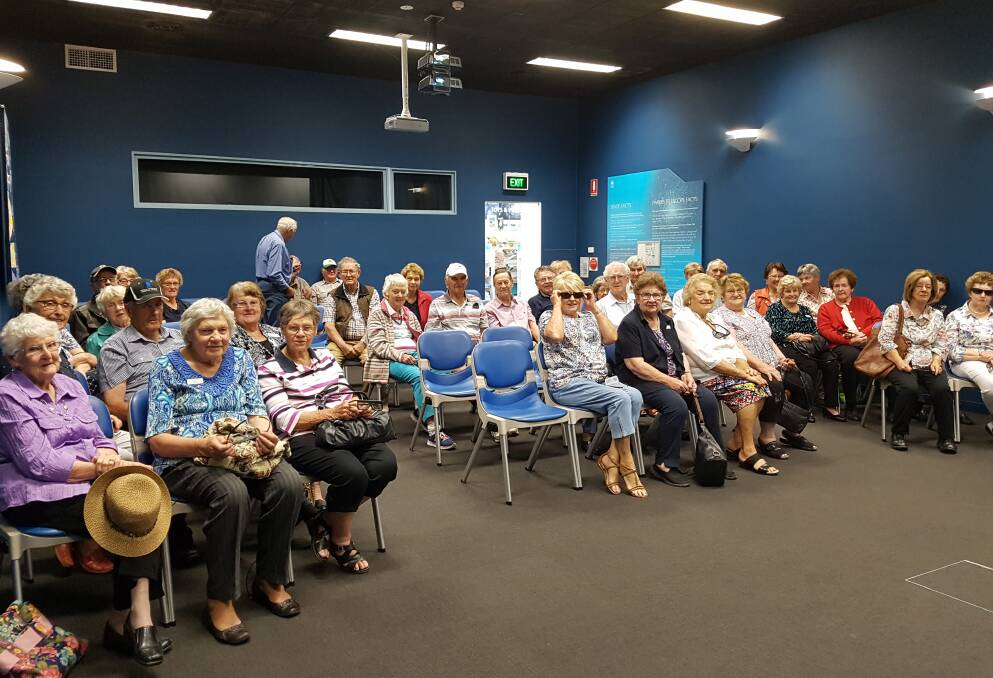 Members of Grenfell Combined Probus enjoyed 3D glimpses into space at the CSIRO Parkes Radio Telescope theatre during our recent Mystery trip. Photo Gwen Clark