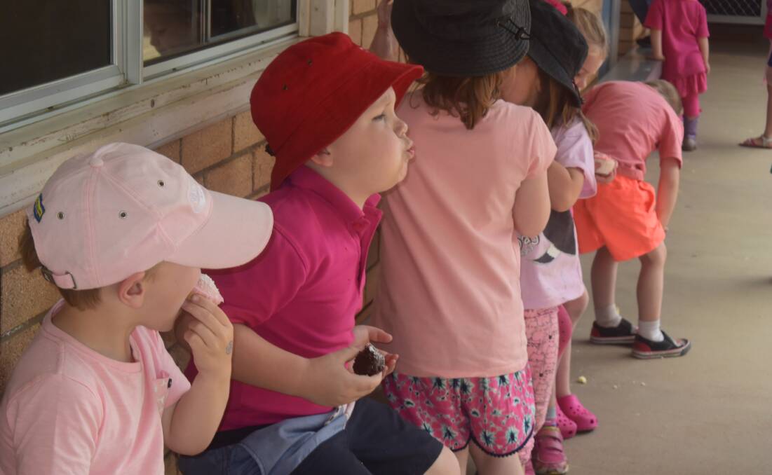 Weddin Mobile pre-school children loved their pink cupcakes.