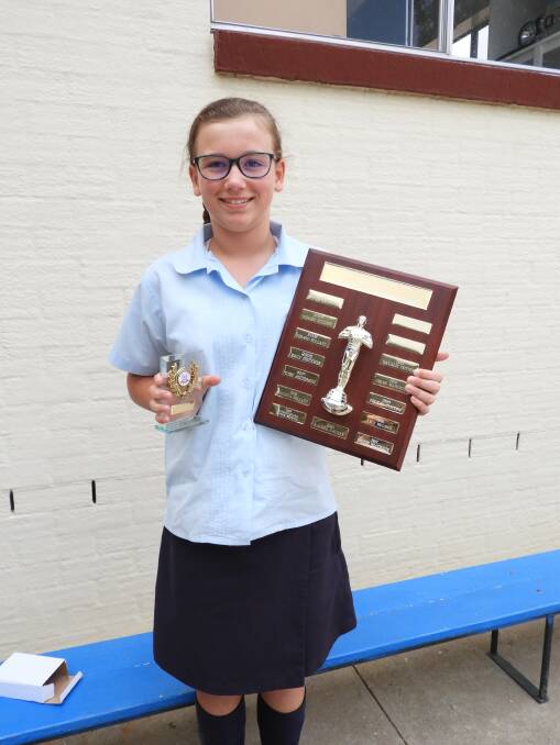 Phoebe Heathcote was the proud winner of the Grenfell Tennis Centre sportsmanship award.