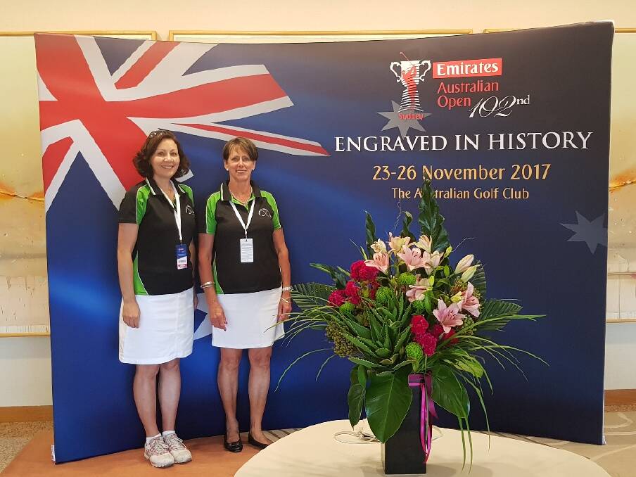 Grenfell golfers Maria Neill and Jan Myers at the Australian Open. Photo M Neill.