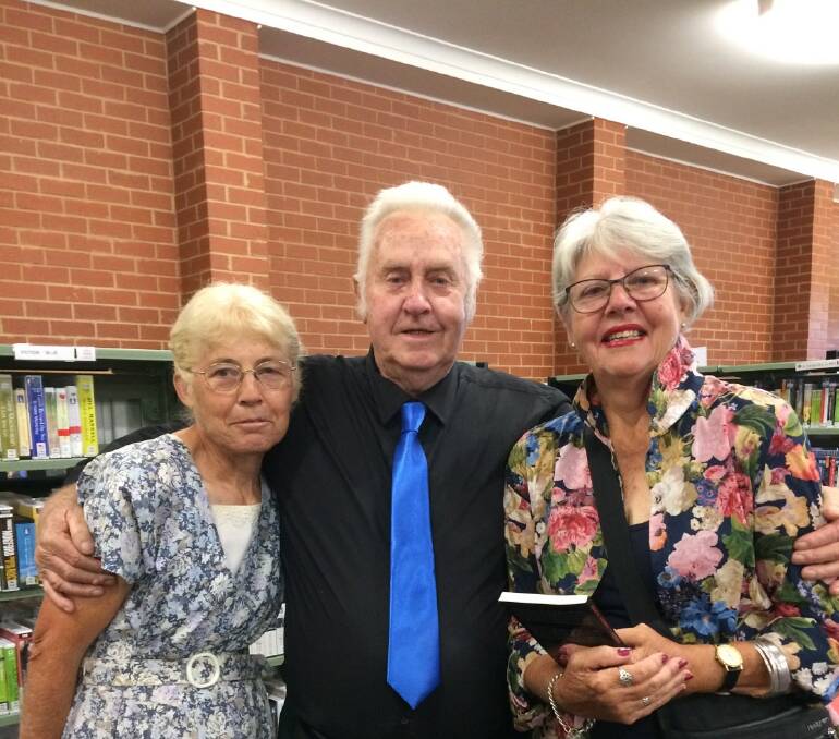 Former Grenfell Librarian Anne Gault with Gary Anthony and Gai Lander at the launch of 'Death Comes Calling' last Thursday March 1. Photo V Maclean.