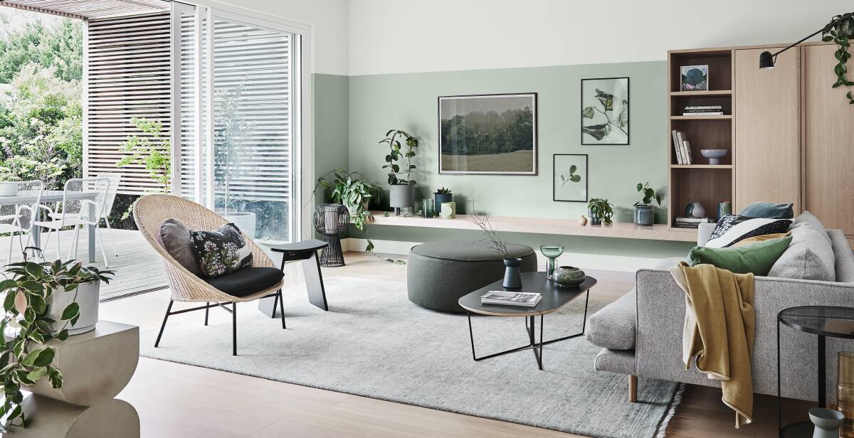 One of the four trend colour palettes identified in the 2020 Dulux colour forecast, Essence blends soft greens with a sprinkle of bold 1970s accents. 