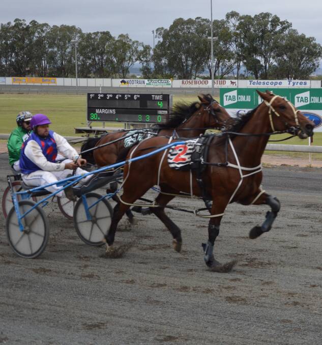 LEAVING OPPONENTS IN TEARS: Watch and Weep had a win in Dubbo on Sunday. Here he is pictured winning on October 25 in Parkes. Photo: Kristy Williams.