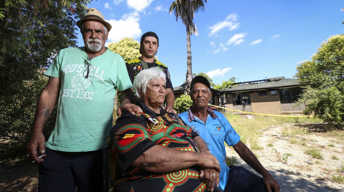 Muriel William's family members: Raymond Kennedy, Shaun Williams and Ivan Williams have rallied around the grandmother after a decision not to rebuild her home.