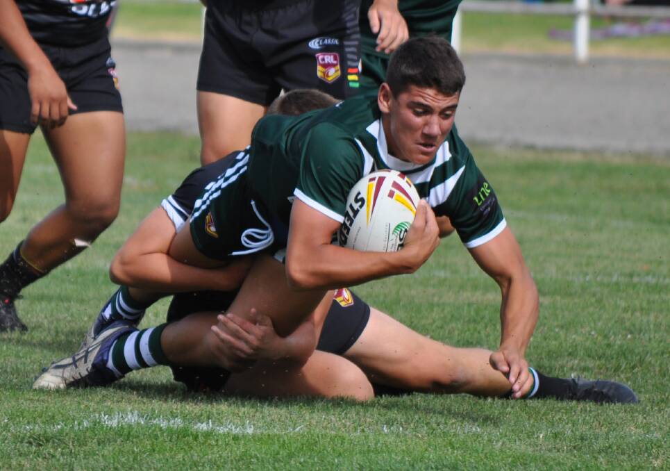 Kyle Mawhinney in action for the Western Rams in the 2019 Andrew Johns Cup. Photo: Nick McGrath