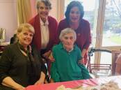 Congratulation Ailsa Jones who celebrated her 100th birthday recently. Ailsa is pictured with her daughters Colleen, Jennifer and Rose.
