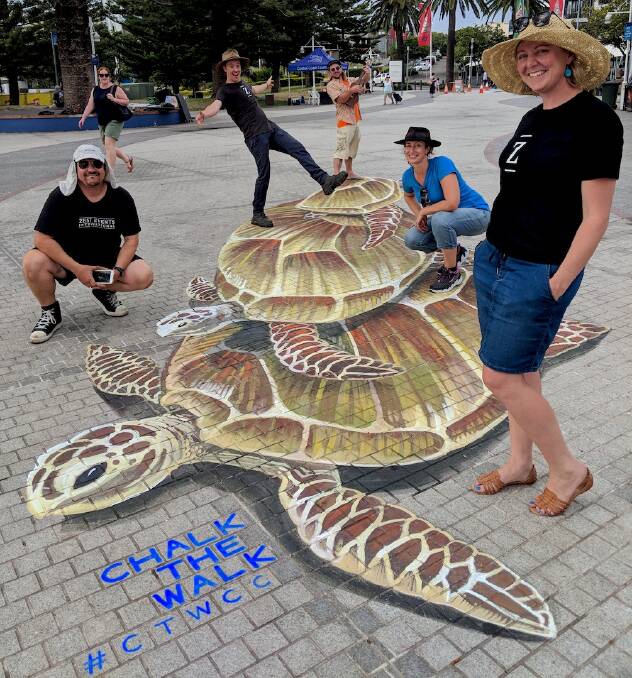 Simply stunning: An amazing example of 3D street art from Anton Pulvirenti who will be visiting the Henry Lawson Festival. Photo: Supplied.