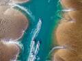 Zodiac cruise at Mongomery Reef on the Kimberley coast, Western Australia. Picture supplied.