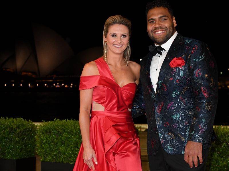 Retiring forward Sam Thaiday has done his best to upstage the partners of the NRL's stars.