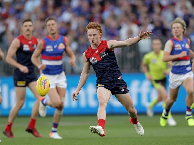 Melbourne's Jake Bowey is a premiership players just seven games into his AFL career.