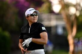 Two late birdies shot Jiyai Shin to the top of the women's leaderboard on day two at the Open. (Dan Himbrechts/AAP PHOTOS)
