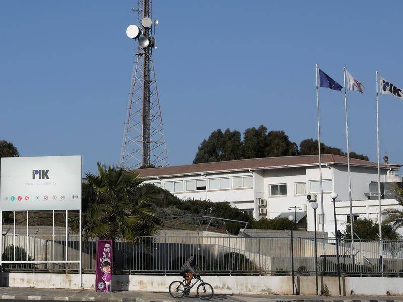 A man has barged onto the grounds of Cyprus' public broadcaster over a Eurovision song.