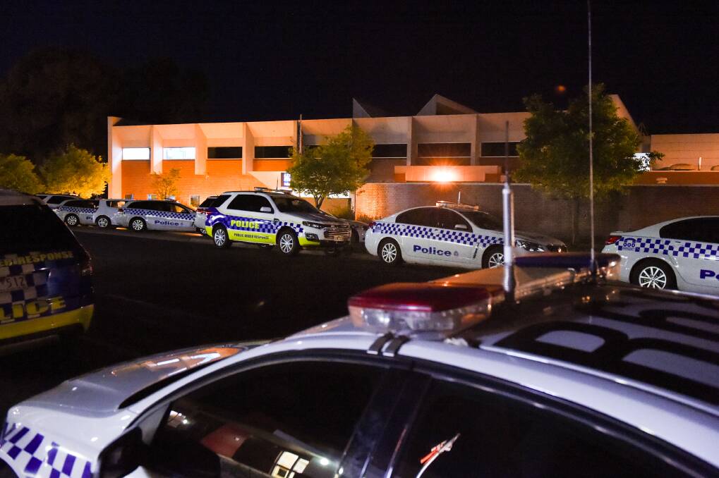 Wangaratta Police Station turned into a command centre. Picture: Mark Jesser