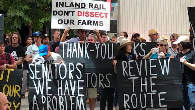 Farmers and other community members have protested the proposed Inland Rail route across the Condamine River floodplain.