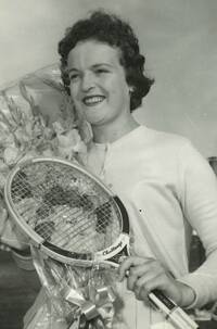 Jan Lehane seen here after winning the NSW Women's singles championship in 1960.