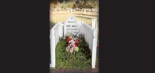 This is the purported grave of Ben Hall in Forbes that is now being questioned by author Peter Bradley as to whether or not it truly is his final resting place. 